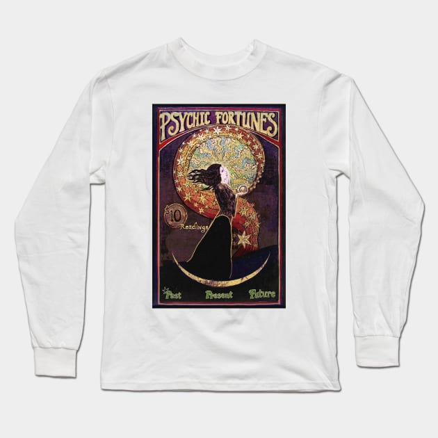 Psychic Fortunes Vintage Poster Long Sleeve T-Shirt by wildtribe